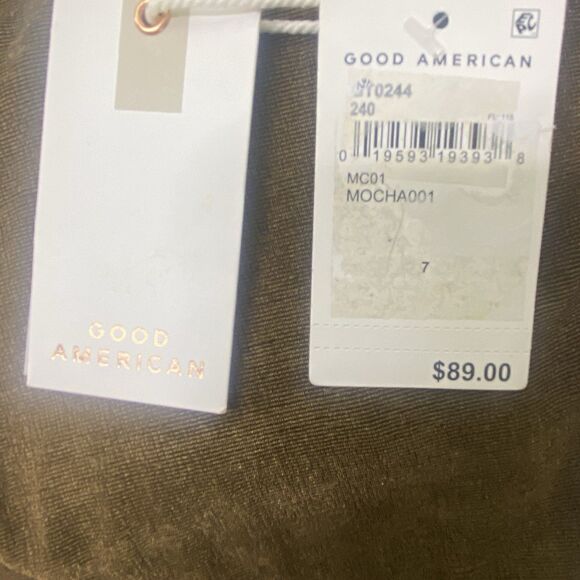 Good American Women’s 7 (3X) Long Sleeve Front Knot Blouse Shirt Mocha Brown NWT - Picture 6 of 7